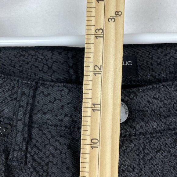 Banana Republic Women Black Pants Size 32R Phyton Print Skinny Mid Rise Stretch - Picture 9 of 10